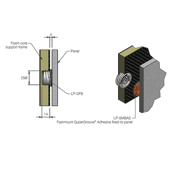 Fastmount Low Profile Self Tapping Clip - Coarse Thread - Female